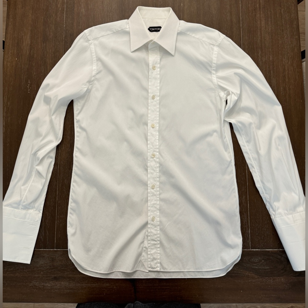 Tom Ford 39 15.5 White French Cuff Dress Shirt
